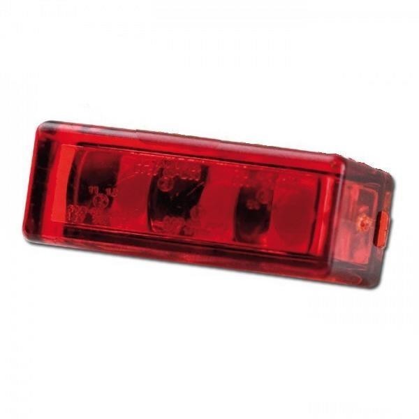 Mini LED zadní světlo BRICK 3 RED, bez osvětlení SPZ, 27x10x12 mm, červené