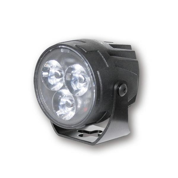 LED přídavné dálkové světlo SATELLITE čiré, Ø 55 mm, hliníkové, černé