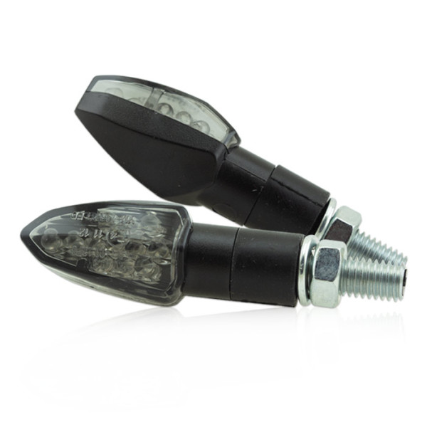 LED blinkry LIZZARD SMOKE, kouřové sklo, plastové, černé (pár-2ks)